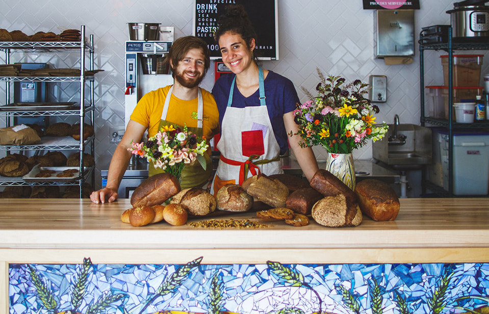 Maya and Russell, bakers